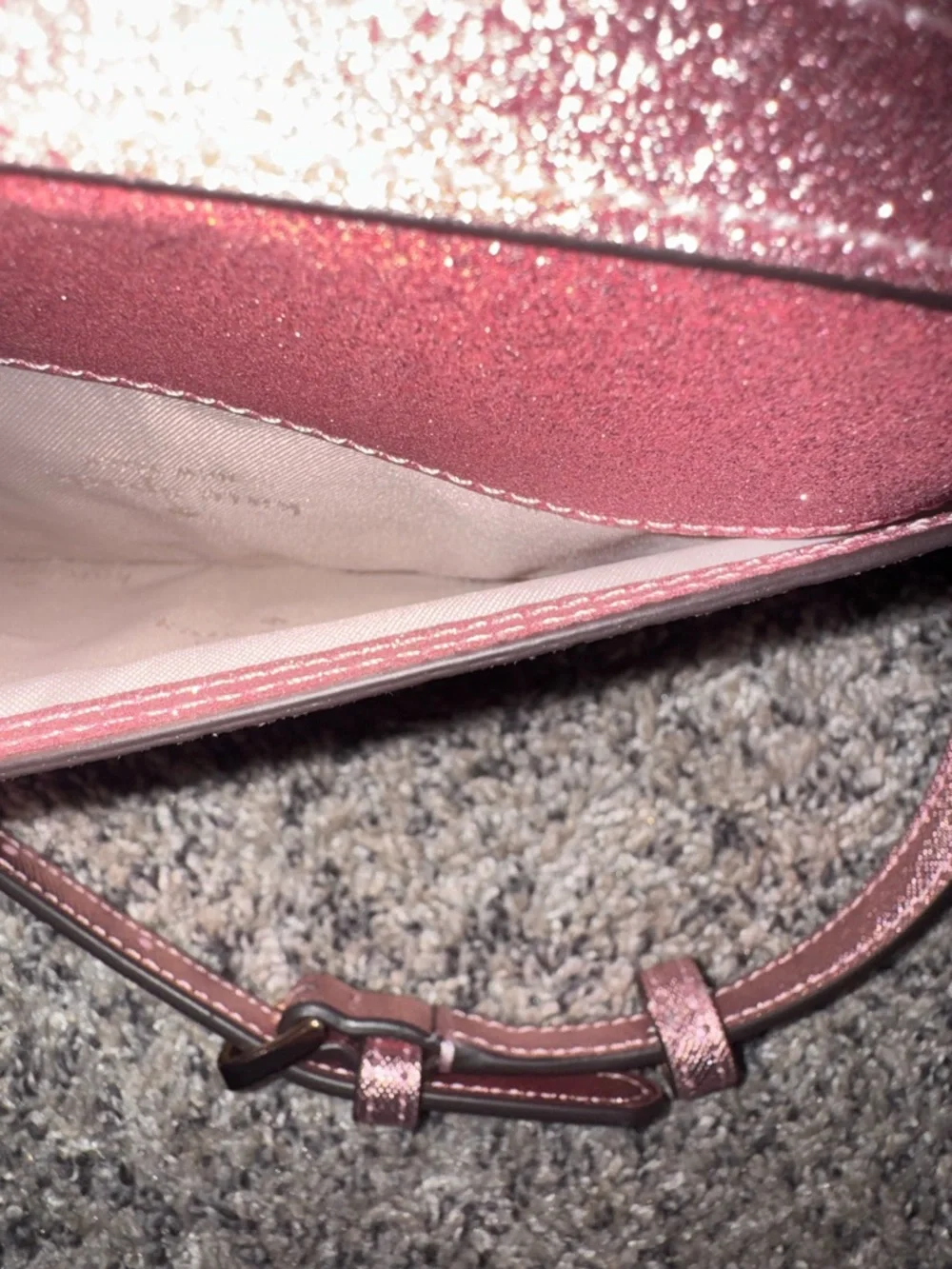 Kate Spade Glitter Crossbody Pink Metallic Sparkle Mini Bag NWT